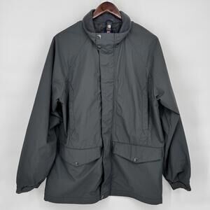 Chaps Jacket Mens Medium Gray Nylon Parka Full Zip Lined Winter Coat Pockets